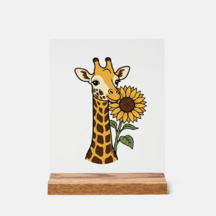Panneau En Acrylique Conception de vecteur de tournesol de girafe vinta