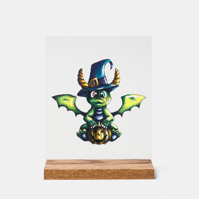 Panneau En Acrylique Conception magique du dragon d'Halloween (Recto)