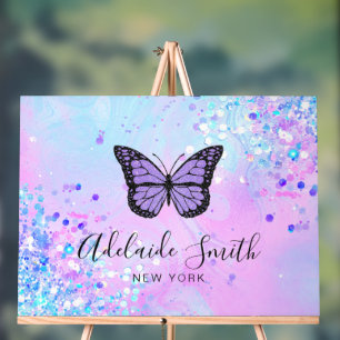 Panneau En Acrylique conception papillon violet