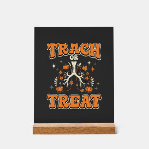 Panneau En Acrylique Conception Respiratoire Halloween Trach ou Treat