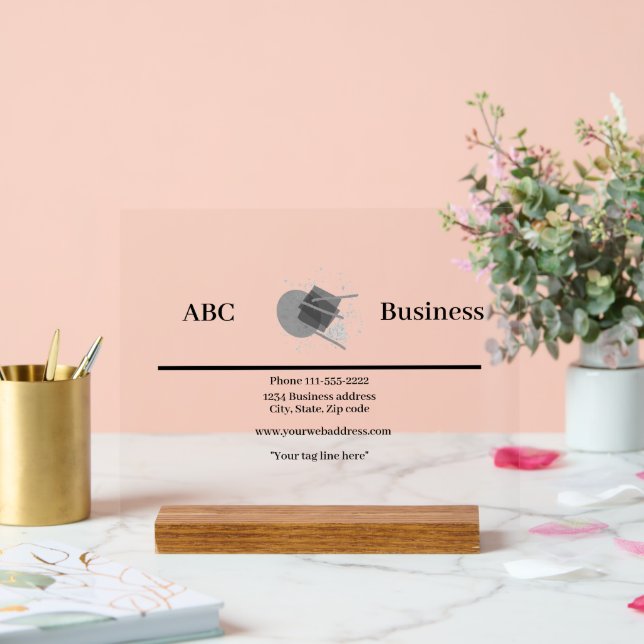 Panneau En Acrylique Conception simple personnalisée avec logo (Mariage)