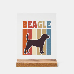 Panneau En Acrylique Conception vectorielle à rayures rétro de chien Be