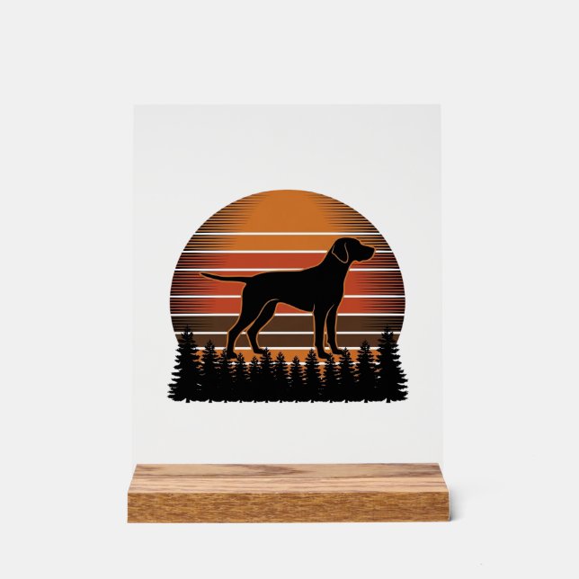 Panneau En Acrylique Conception vectorielle de forêt de coucher de sole (Recto)