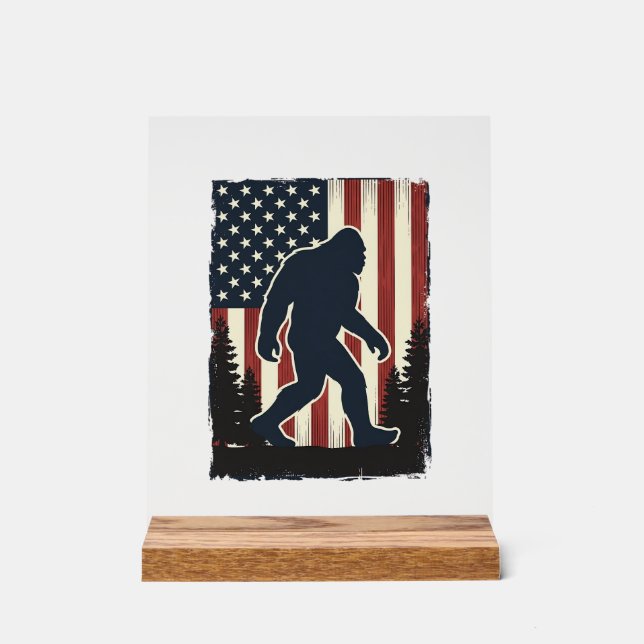 Panneau En Acrylique Conception vectorielle de forêt de drapeau américa (Recto)