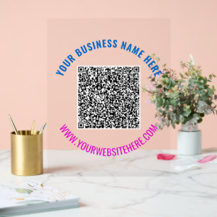 Panneau En Acrylique Concevez votre propre code QR personnalisé Texte s