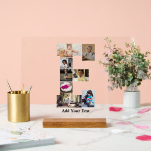 Panneau En Acrylique Concevez votre propre lettre E photo Collage