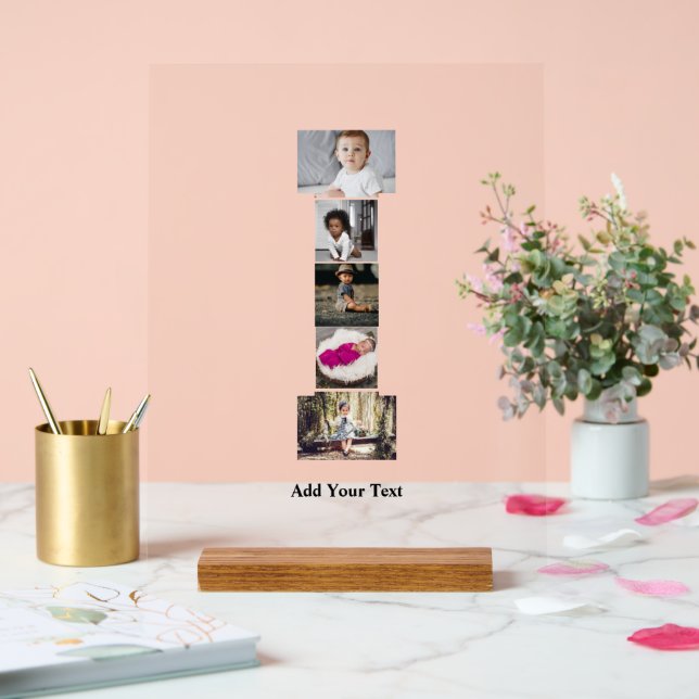 Panneau En Acrylique Concevez votre propre lettre I photo Collage (Mariage)