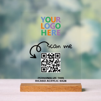 Panneau En Acrylique Concevez votre propre logo personnalisé QR Code
