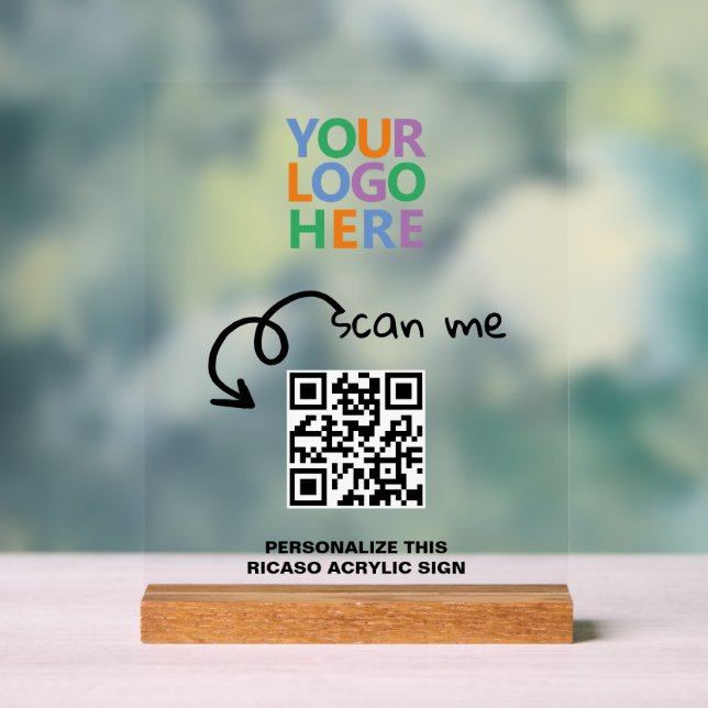 Panneau En Acrylique Concevez votre propre logo personnalisé QR Code (Neutre)