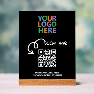 Panneau En Acrylique Concevez votre propre logo personnalisé QR Code
