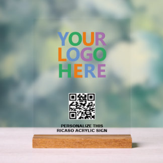 Panneau En Acrylique Concevez votre propre logo personnalisé QR Code