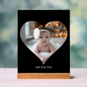 Panneau En Acrylique Concevez votre propre photo en forme de coeur uniq