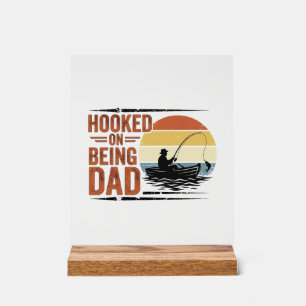 Panneau En Acrylique Conçu pour être papa T-shirt vintage pêche Design_