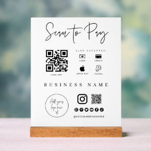 Panneau En Acrylique Connexion commerciale de l'application de paiement