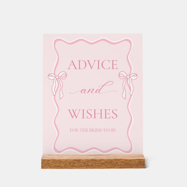 Panneau En Acrylique Conseils et vœux pour la fête de mariage de Pink T (Recto)