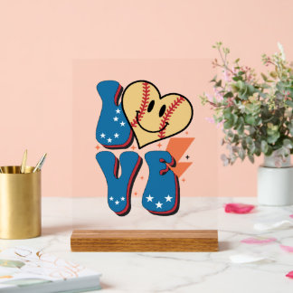 Panneau En Acrylique Cool Baseball amateur de sport mot art
