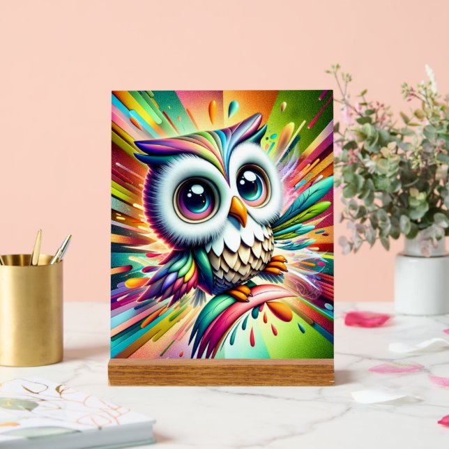 Panneau En Acrylique Cool Owl (Mariage)