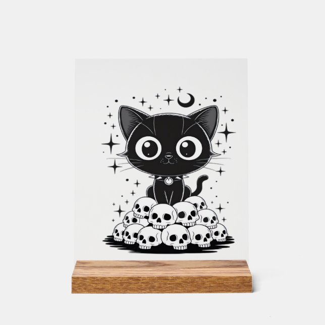 Panneau En Acrylique Copie de Crânes de Chat Mignon Créatif Gothique Ch (Recto)