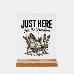 Panneau En Acrylique Coq de la Liberté Drôle Vintage Chemise Patriotiqu