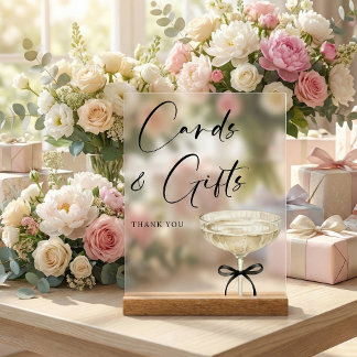 Panneau En Acrylique Coquette Bridal Shower Cards and Gifts Table