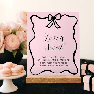 Panneau En Acrylique Coquette Fard à Joues Noir Nœud Engagement Party