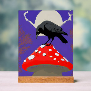 Panneau En Acrylique Corbeau Mystique Gothique