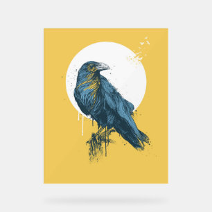 Panneau En Acrylique Corneille bleue