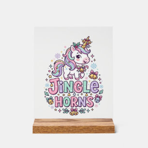 Panneau En Acrylique Cornes de clochettes de licorne Vêtements charmant