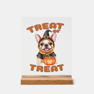 Panneau En Acrylique Costume de chien Halloween Bouledogue français �Fr