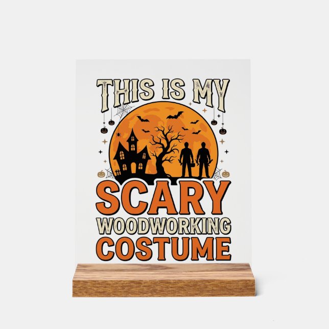 Panneau En Acrylique Costume de menuiserie effrayant Halloween Design V (Recto)