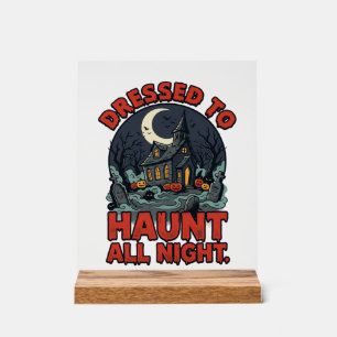 Panneau En Acrylique Costume de nuit de cimetière hanté Halloween