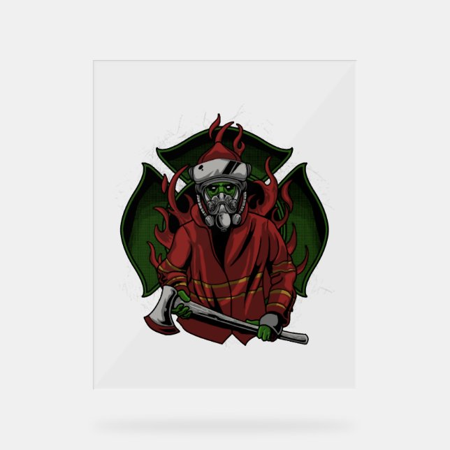 Panneau En Acrylique Costume d'Halloween pompier (Recto)