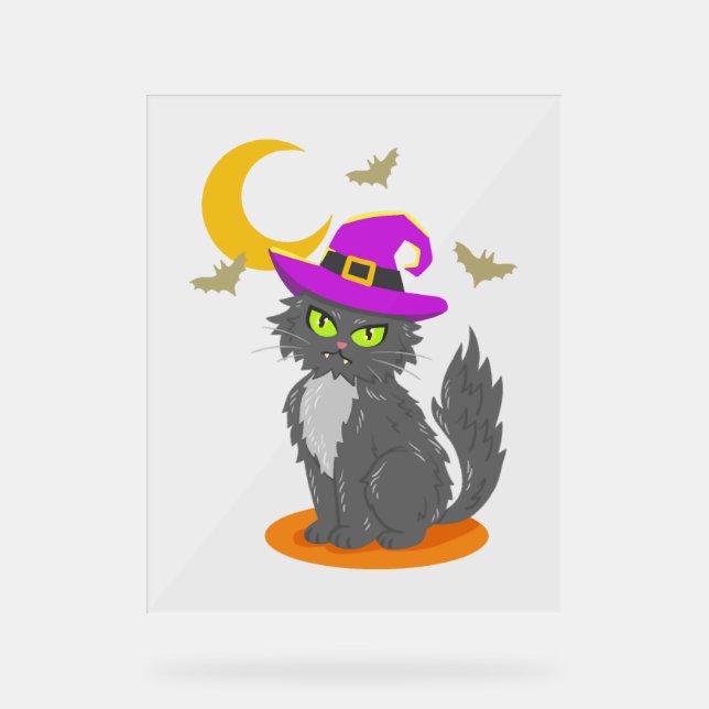 Panneau En Acrylique Costume Halloween Chat Halloween (Recto)