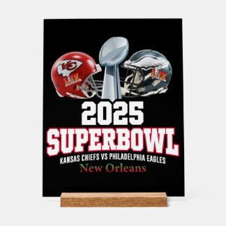 Panneau En Acrylique Coupe du Super Bowl 2025