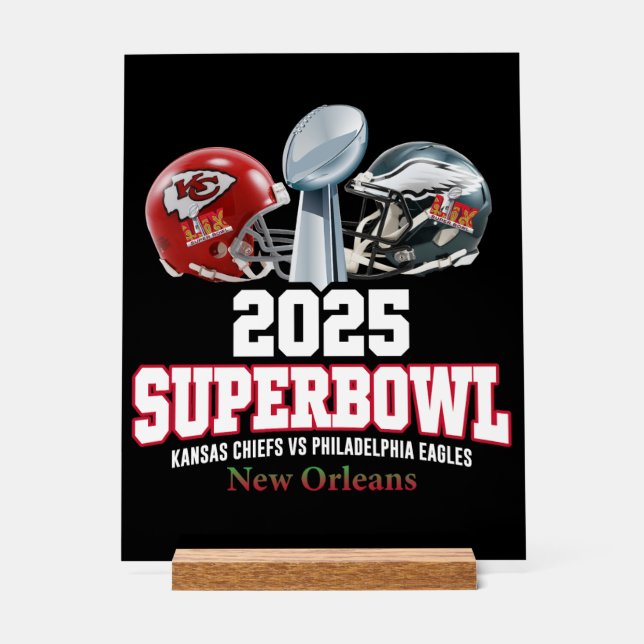 Panneau En Acrylique Coupe du Super Bowl 2025 (Recto)