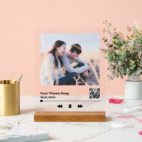 Couple Photo Plaque de musique QR Code