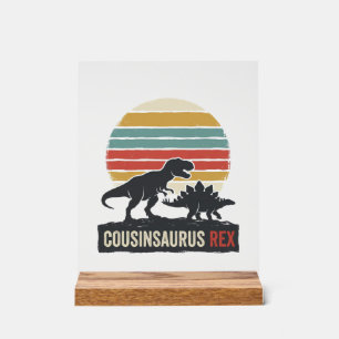 Panneau En Acrylique Cousinsaurus Rex Drôle Dinosaure Vintage Chemise D