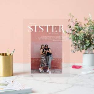 Panneau En Acrylique Couverture de magazine Photo-cadeau pour sœurs