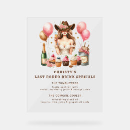 Panneau En Acrylique Cowgirl Western Rodeo Bachelorette Fête des mariée