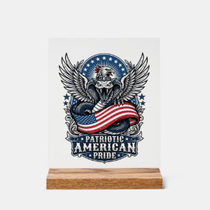 Panneau En Acrylique Crâne de serpent patriotique Liberté Bête Hybride