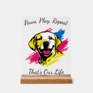 Panneau En Acrylique Création personnalisable de Labrador en Pop Art