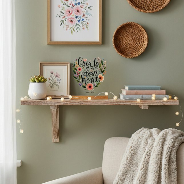 Panneau En Acrylique Créer en moi un coeur propre fleuri (Créateur téléchargé)