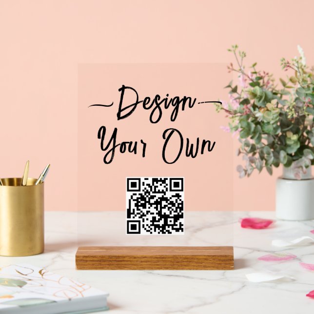 Panneau En Acrylique Créer votre propre entreprise de code QR (Mariage)