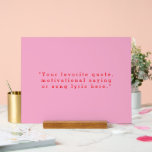 Panneau En Acrylique Créez votre propre devis<br><div class="desc">Créez votre propre devis personnalisé imprimé acrylique. Caractéristiques minimaliste typographie de machine à écrire.</div>