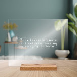 Panneau En Acrylique Créez votre propre devis<br><div class="desc">Créez votre propre devis personnalisé imprimé acrylique. Caractéristiques minimaliste typographie de machine à écrire.</div>