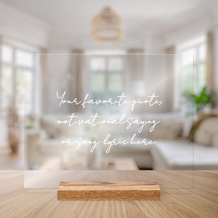 Panneau En Acrylique Créez votre propre devis personnalisé de script mi