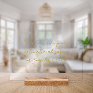 Panneau En Acrylique Créez votre propre devis personnalisé de script mi