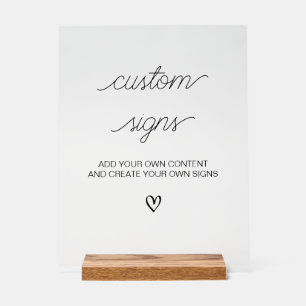 Panneau En Acrylique Créez votre propre signature Mariage minimaliste