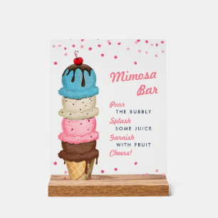Panneau En Acrylique Crème glacée d'été Fête des mariées bar Mimosa