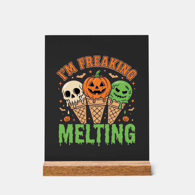 Panneau En Acrylique Crème Glacée Fondante Halloween (Recto)